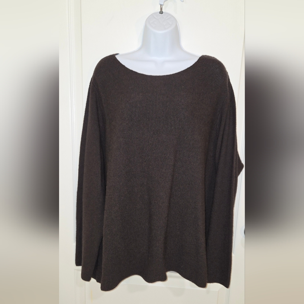 Eileen Fisher Dark Brown Merino Wool Sweater